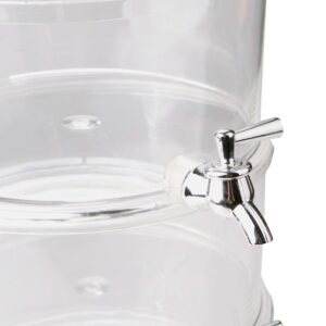 Mind Reader 3 Gal. Clear Plastic Beverage Dispenser with Ice Bottom, 3-Tier Stackable Drink Holder with Lids