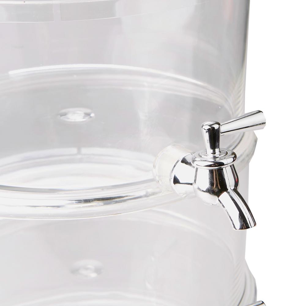 Mind Reader 3 Gal. Clear Plastic Beverage Dispenser with Ice Bottom, 3-Tier Stackable Drink Holder with Lids