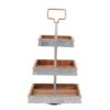 Mind Reader 3-Tier Silver Cake Stand for Party Pastry Display Cupcake Stand Holder with Handle