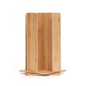 Mind Reader Tawny Bamboo Rotating Cup Holder and Lid Holder