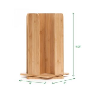 Mind Reader Tawny Bamboo Rotating Cup Holder and Lid Holder