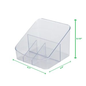 Mind Reader Multi-Purpose Clear Mini Acrylic Coffee and Tea Condiment Storage Organizer, for Vanity, Bathroom, Office and Kitchen