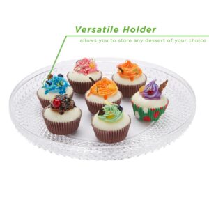 Mind Reader 10 in. x 7.25 in. Clear Diamond Acrylic Cake Holder with Cover, Cake Display, Dessert Display Tray, Cake Storage