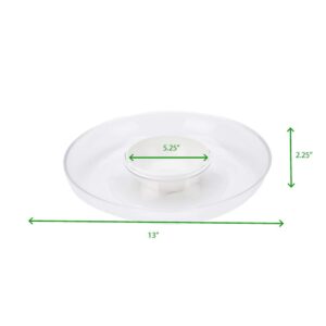 Mind Reader 13 in. x 2.25 in. Clear Acrylic Chip & Dip Bowl, Acrylic Tinted Snack Bowl, Kitchen, Countertop Bowl