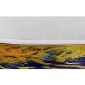 Badash Crystal Firestorm 11 in. Mouth Blown Oval Thick Walled Decorative Vase