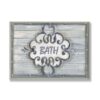 Stupell Industries 12.5 in. x 18.5 in. "Bath Grey Bead Board with Scroll Plaque Bathroom" by Bonnie Wrublesky Printed Wood Wall Art