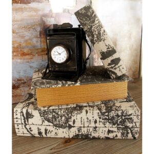 LITTON LANE Nautical Rectangular Synthetic Leather Book Boxes (Set of 3)
