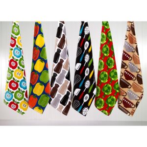 RITZ T-fal Multicolor Salt and Pepper Cotton Fiber Reactive Print and Solid Kitchen Dish Towel (Set of 4)