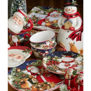 Certified International Magic of Christmas Snowman 22 oz. Multicolored Earthenware Ice Cream Bowl (Set of 4)