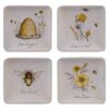 Certified International Bee Sweet 4-Piece Seasonal Multicolored Earthenware 6 in. Canape Plate Set (Service for 4)