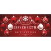 My Door Decor 7 ft. x 16 ft. Red Ornaments in Snow Christmas Garage Door Decor Mural for Double Car Garage