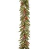 National Tree Company 9 ft. Bristle Berry Pine Artificial Christmas Garland with Battery Operated LED Lights