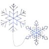 National Tree Company 20 in. and 24 in. Ice Crystal Snowflake with White LED Light (Set of 2)