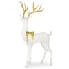 National Tree Company 75 in. White Glitter Standing Buck with 160 Cool White LED and Twinkle Lights