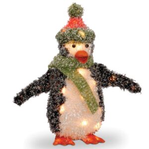 National Tree Company Pre-Lit 18 in. Tinsel Penguin