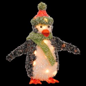 National Tree Company Pre-Lit 18 in. Tinsel Penguin