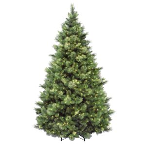 National Tree Company 7-1/2 ft. Carolina Pine Hinged Artificial Christmas Tree with 86 Flocked Cones and 750 Clear Lights