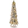 National Tree Company 4 ft. Snowy Downswept Forstree Artificial Christmas Tree with Metal Plate and Clear Lights