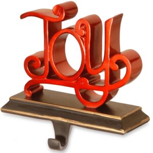 National Tree Company 8 in. Polyresin JOY Red Decor Includes Base and Hook