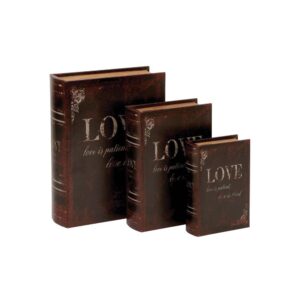LITTON LANE Vintage Rectangular Wood and Faux Leather