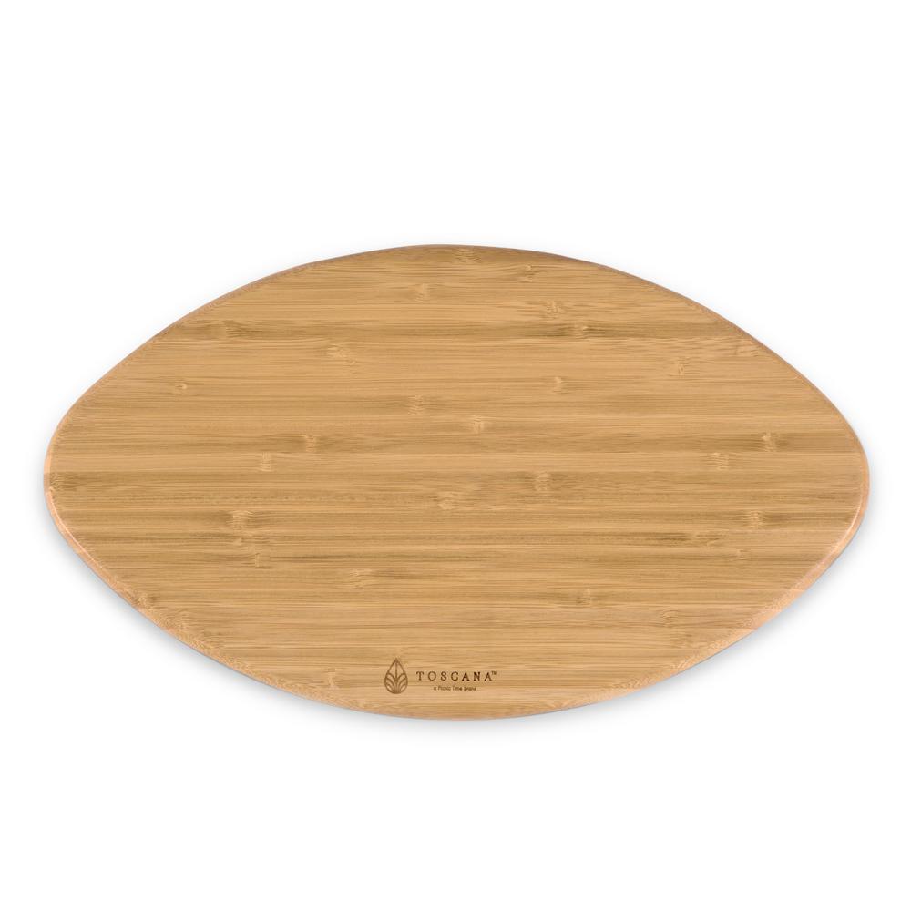Picnic Time 16 in. x 8.8 in. Oval Bamboo Wood Football Cutting Board and Serving Tray