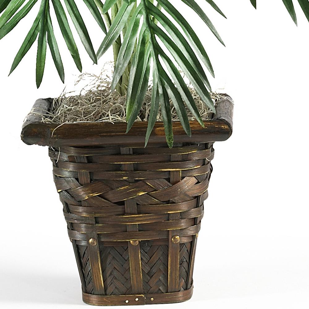 Nearly Natural 38 in. Faux Areca Palm Silk Plant with Wicker Basket