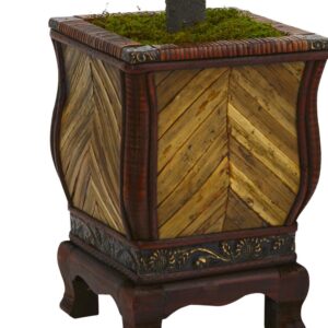 Nearly Natural 27 in. High Indoor Boxwood Ball Topiary Artificial Tree in Decorative Planter
