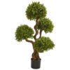 Nearly Natural 3.5 Ft. Four Ball Boxwood Artificial Topiary Tree
