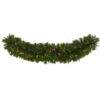 Nearly Natural 6 ft. x 18 in. Pre-Lit Christmas Pine Extra Wide Artificial Garland with 100 Multi-Colored LED Lights