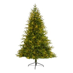 Nearly Natural 6.5 ft. Pre-Lit Colorado Mountain Fir  Natural Look  Artificial Christmas Tree with 400 Clear LED Lights