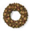 Noble House 18.5 in. Natural Brown Unlit Artificial Christmas Wreath with Pine Cones