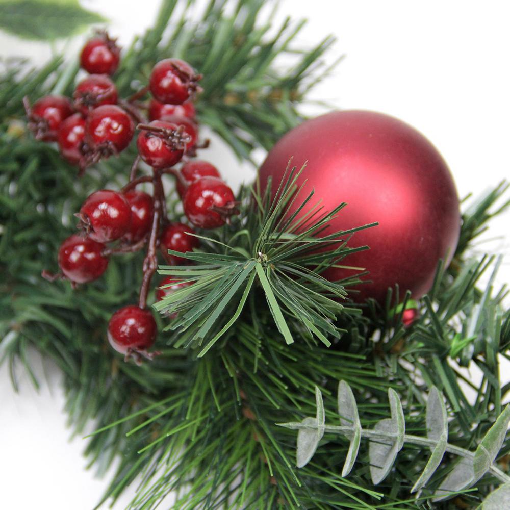 Northlight 6 ft. Pre-Unlit Decorated Holly Berry Pine Cone Twig and Ball Artificial Christmas Garland