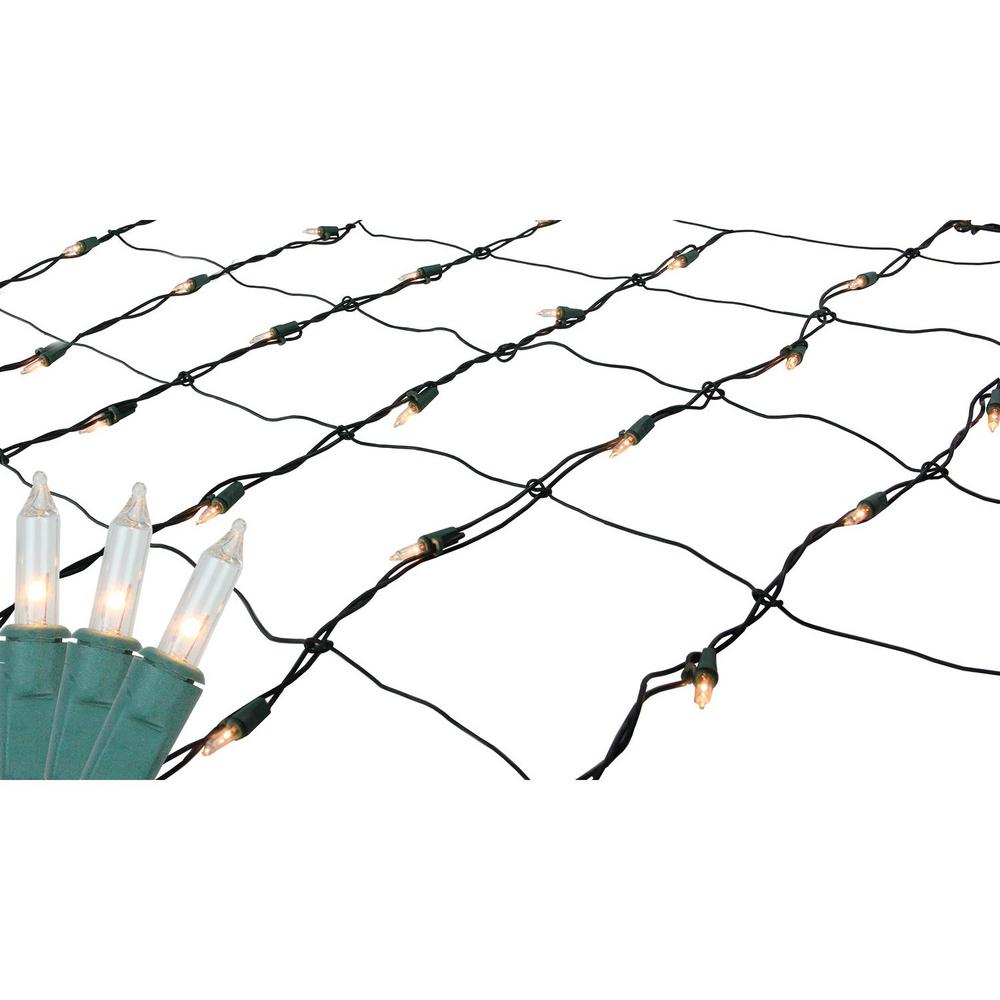 Northlight 4 ft. x 6 ft. 150-Light White Mini Christmas Net Lights with Green Wire