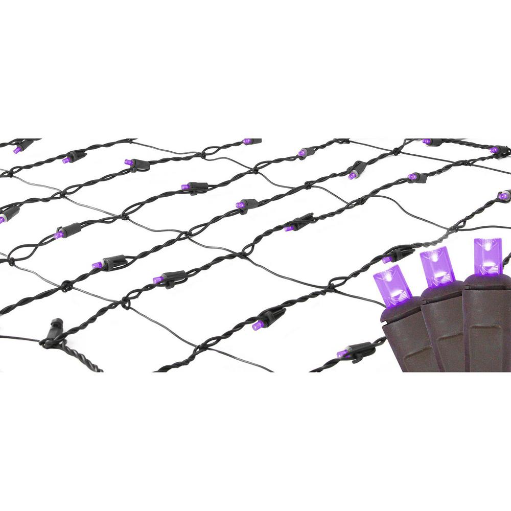 Northlight 2 ft. x 8 ft. Purple LED Net Style Tree Trunk Wrap Christmas Lights with Brown Wire