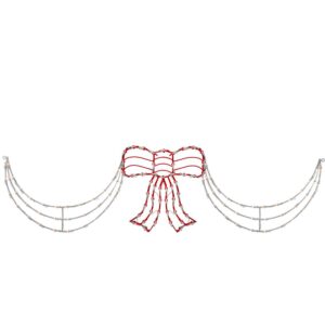 Northlight 155-Light 3-Piece Lighted Red and White Bow and Swag Christmas Decoration