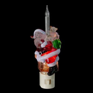 Northlight Clear Santa Claus in Chimney Christmas Bubble Night Light
