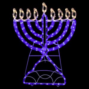 Northlight 23 in. Warm White LED Rope 156-Light Menorah Commercial Hanukkah Decoration