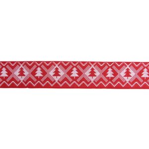 Northlight 2.5 in. x 16 yds. Red and White Nordic Tree Wired Craft Ribbon