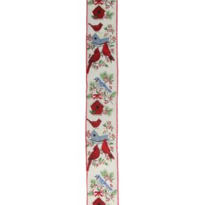 Northlight 2.5 in. x 16 yds. Red Cardinals and Blue Bird Wired Craft Ribbon