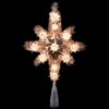 Northlight 11 in. Silver Tinsel Star of Bethlehem Christmas Tree Topper in Clear Lights