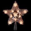 Northlight 9 in. Lighted Silver Tinsel Star Christmas Tree Topper in Clear Lights