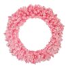 Northlight 36 in. Pre-Lit Flocked Pink Artificial Christmas Wreath with Clear Lights