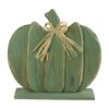 Northlight 14.5 in. Blue Slatted Halloween Table Top Pumpkin with Bow