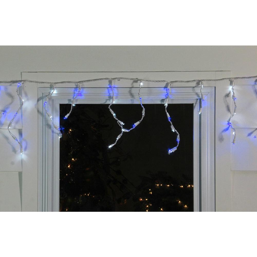 Northlight 6.75 ft. 100-Light Blue and Pure White LED Wide Angle Icicle Lights