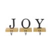 Northlight 6 in. Metal and Wood Joy Weighted Christmas Stocking Holder (Set of 3)