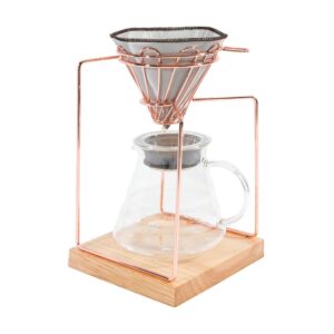 Old Dutch 20oz. Stainless Steel Rose Gold Pour Over Dripper Coffee Maker