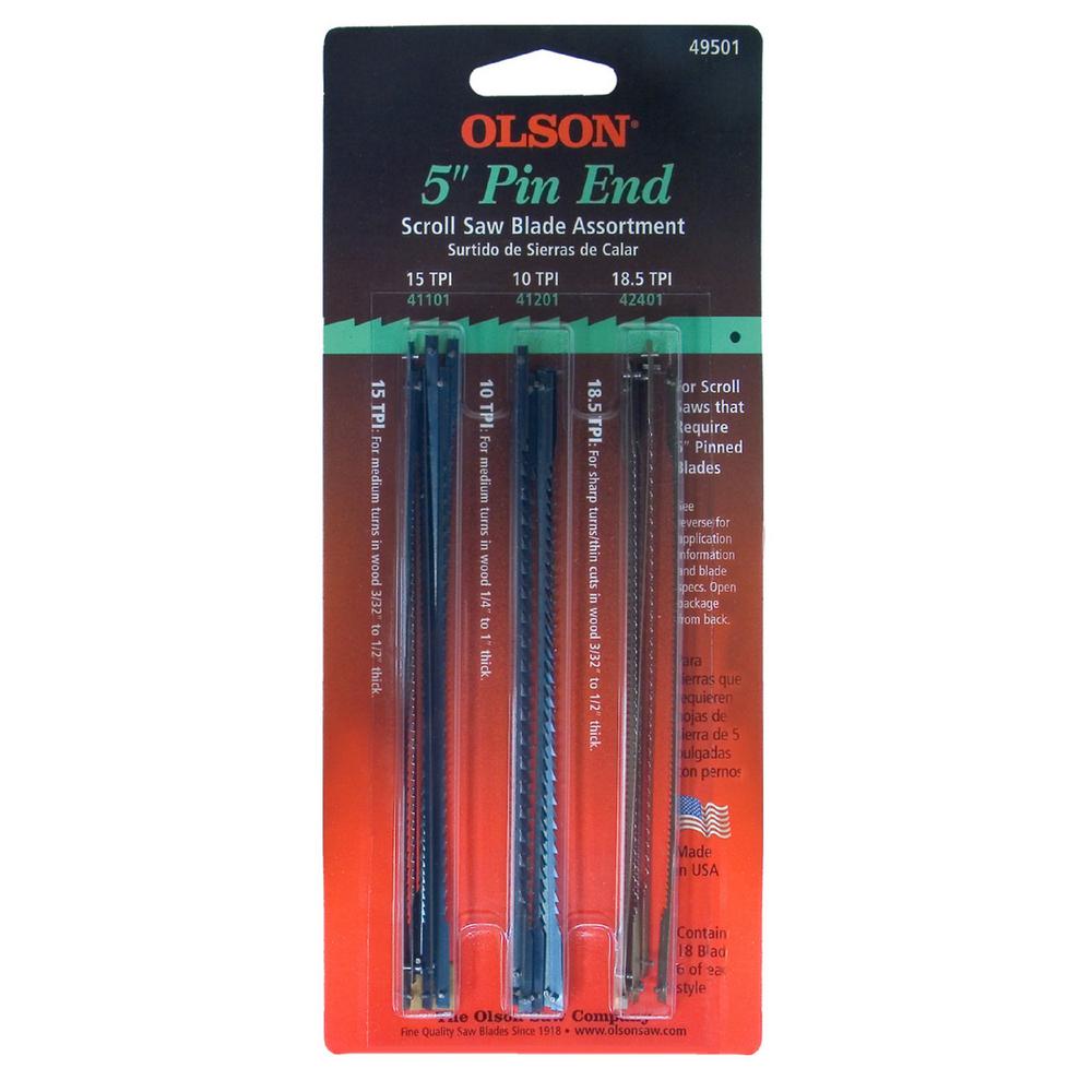 Olson Saw 5 in. long Plain End Steel Scroll Saw Blade. Universal Number 4 with 36 Teeth per Inch (12-pack)