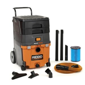 RIDGID 11 Gal. 6.5-Peak HP Smart Cart Wet/Dry Shop Vacuum with Fine Dust Filter, Professional Hose and Accessories