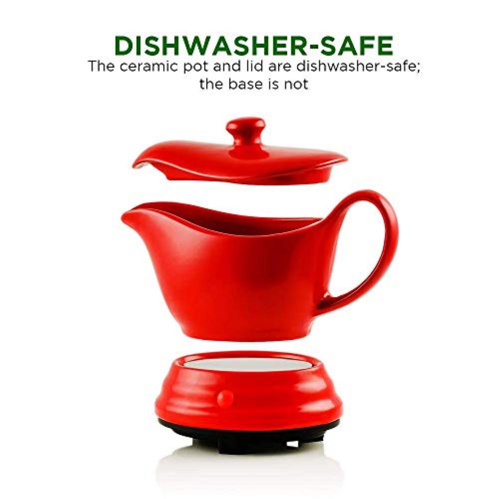 Ovente 16 oz. Red Electric Warmer with Detachable Gravy Boat (FW177833R)