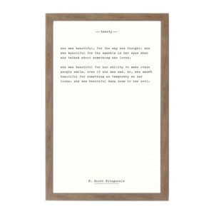 Petal Lane Beauty - F. Scott Fitzgerald, Rustic Brown Frame, Magnetic Memo Board